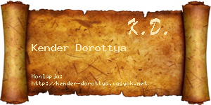 Kender Dorottya névjegykártya